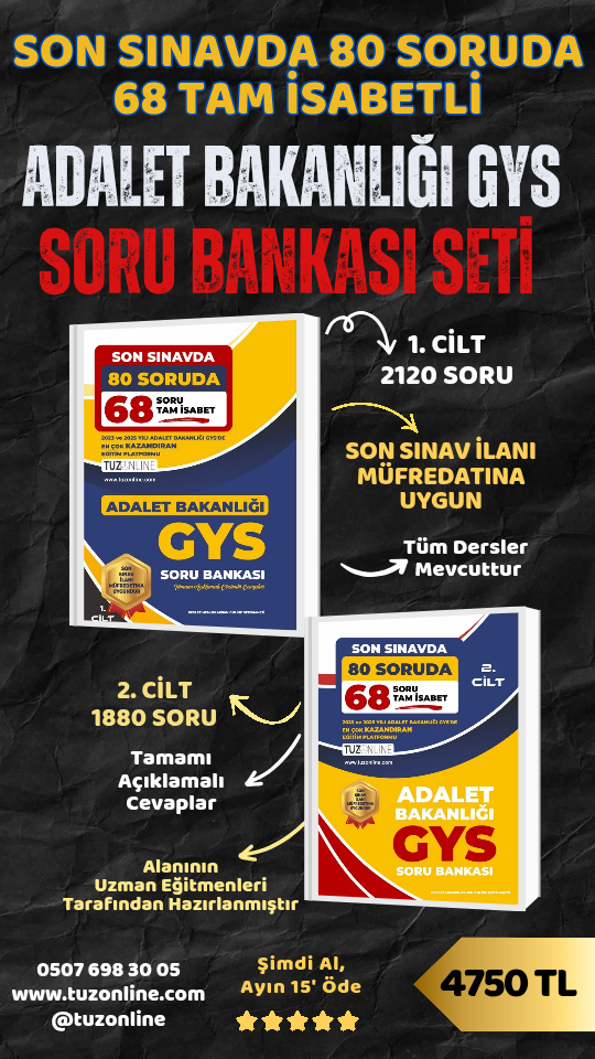 Adalet Bakanlığı GYS İkili Soru Bankası